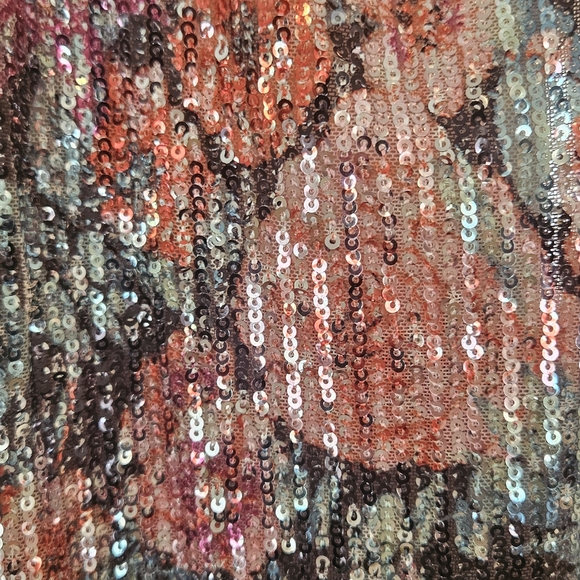 For Love & Lemons Pink Multi Sequin Floral Backless Midi Dress Never Worn. - Picture 5 of 6